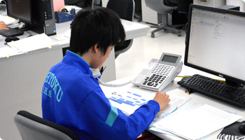 広徳中学校 職場体験の様子